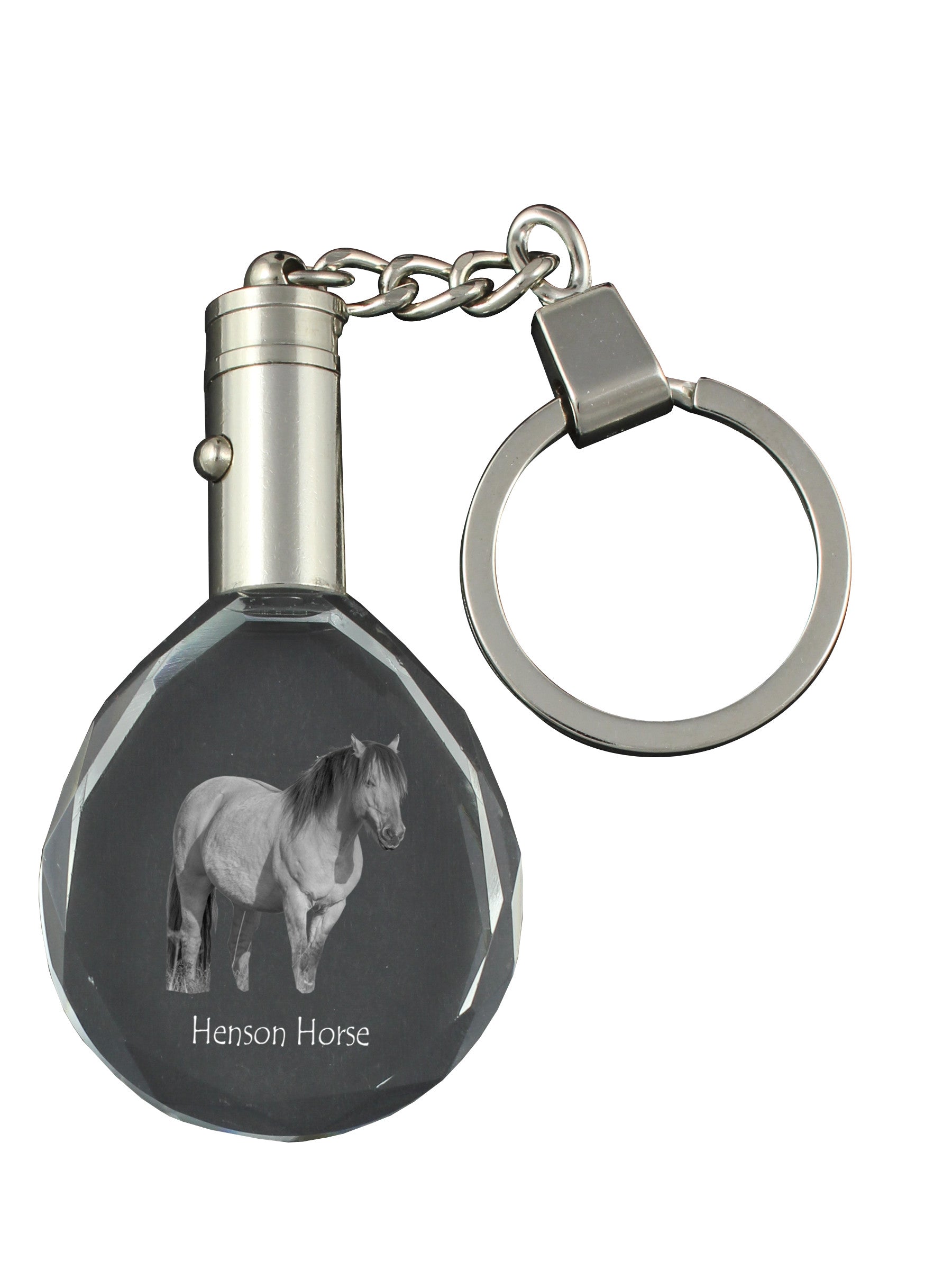 Henson Horse - pendant with a picture of a horse, crystal key ring in a gift box, unique gift by Art-Dog brand