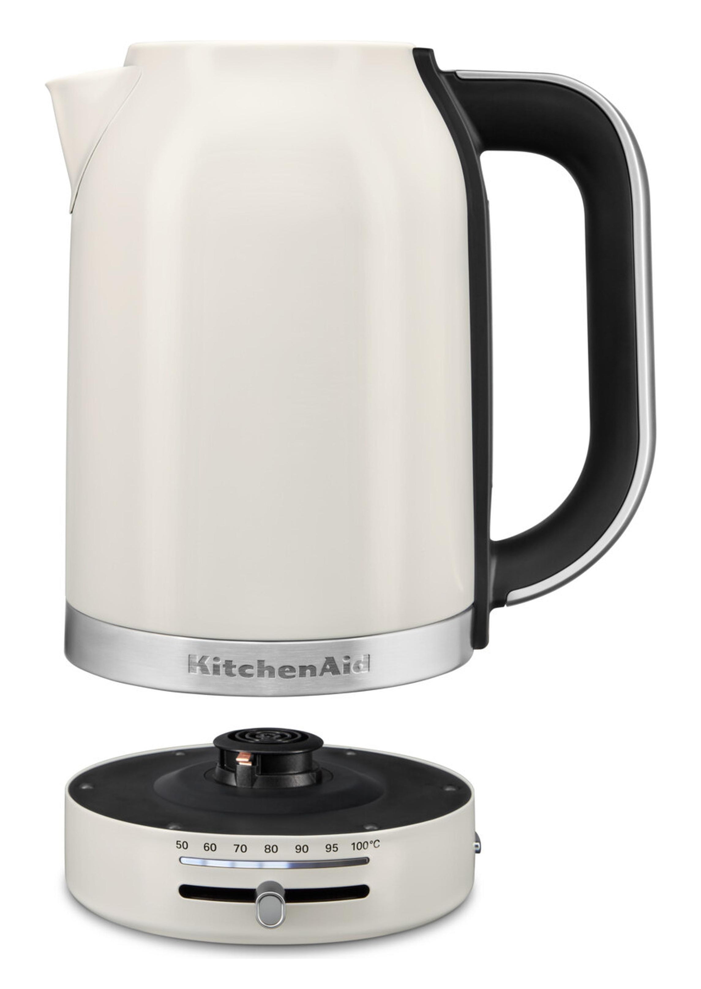 KitchenAid 5KEK1701EPL bouilloire 1,7 L 2400 W Noir, Acier inoxydable, Blanc