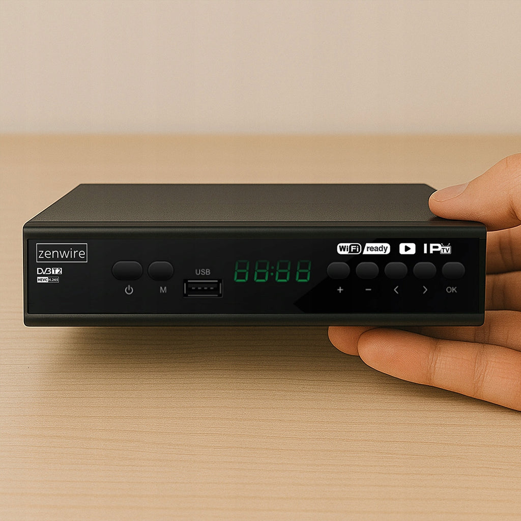 Récepteur satellite DVB-T2 HEVC H.265 Full HD pour la télévision terrestre avec port USB, Zenwire DVB-T2 001