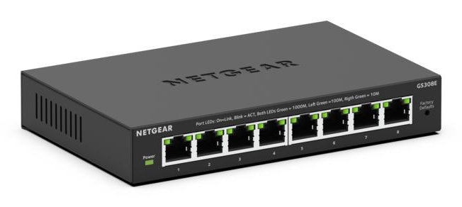 NETGEAR GS308E Géré L2/L3 Gigabit Ethernet (10/100/1000) Noir