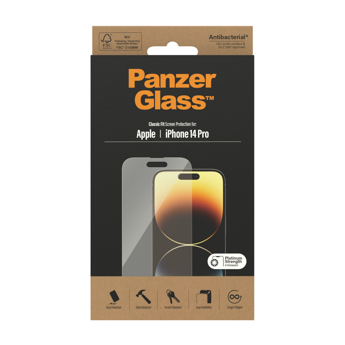 PanzerGlass ® Screen Protector iPhone 14 Pro | Classic Fit Protection d'écran transparent Apple 1 pièce(s)