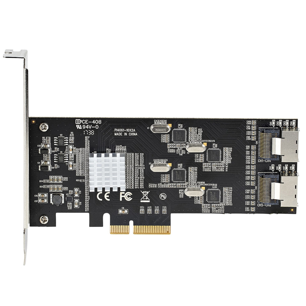 StarTech.com Carte Contrôleur SATA PCIe 8 ports, 6Gbps, PCI-e x4 Gen 2 vers SATA III pour HDD/SSD