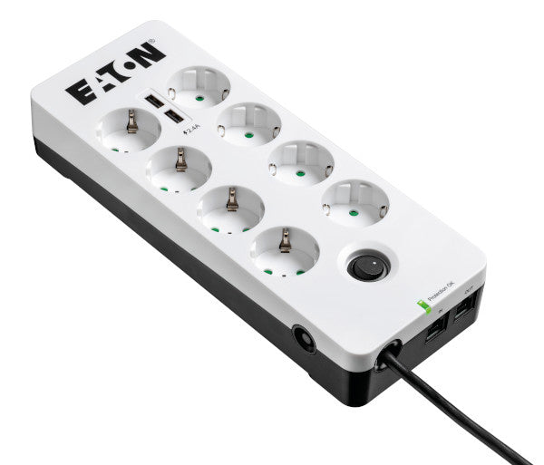 Eaton Protection Box 8 USB Tel@ Parasurtenseur 8 Prises 10A Blanc
