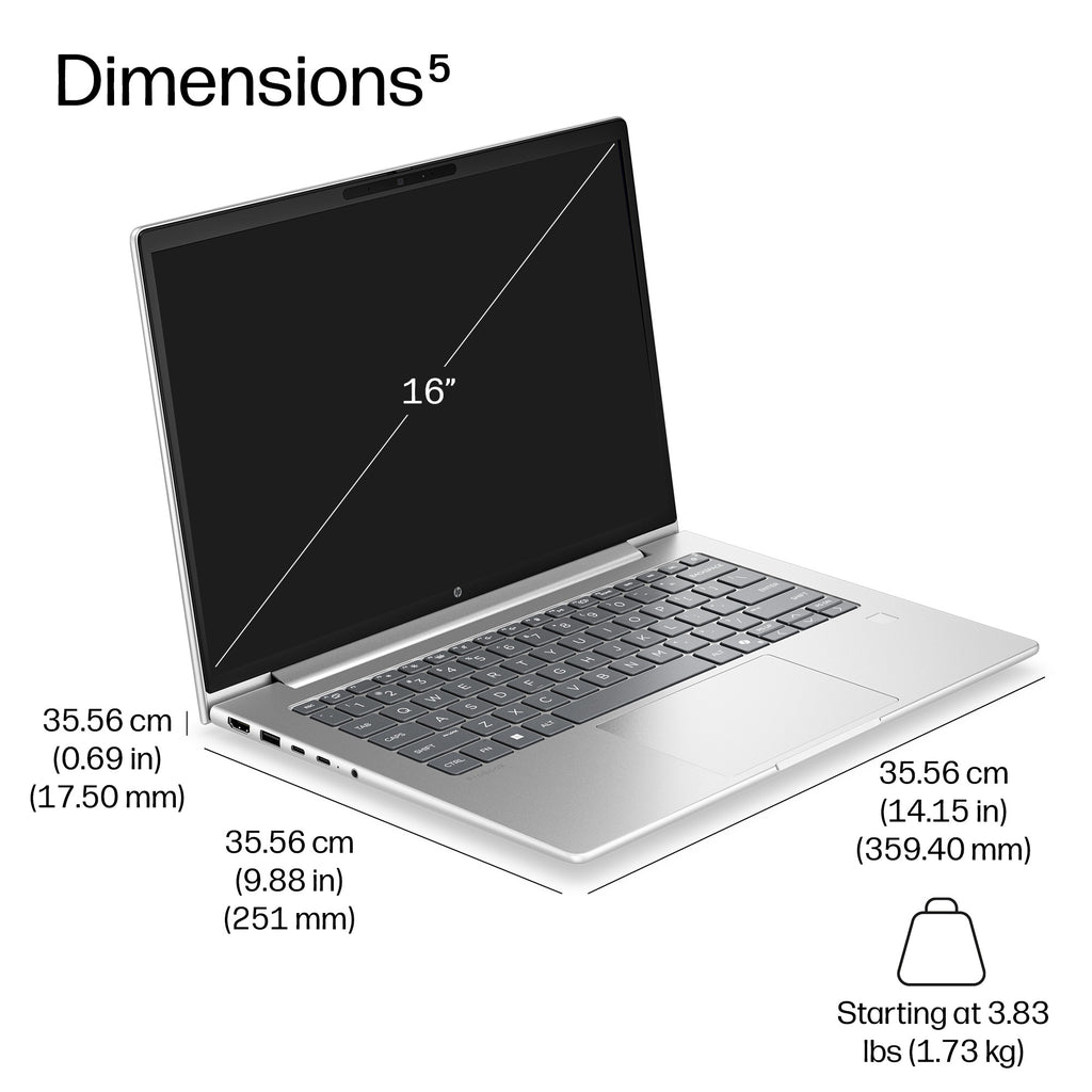 HP ProBook 4 G2i 16 AI Intel Core Ultra 5 322 16inch WUXGA AG LED UWVA UMA Webcam 16GB DDR5 512GB SSD be+BT 3C Batt W11P