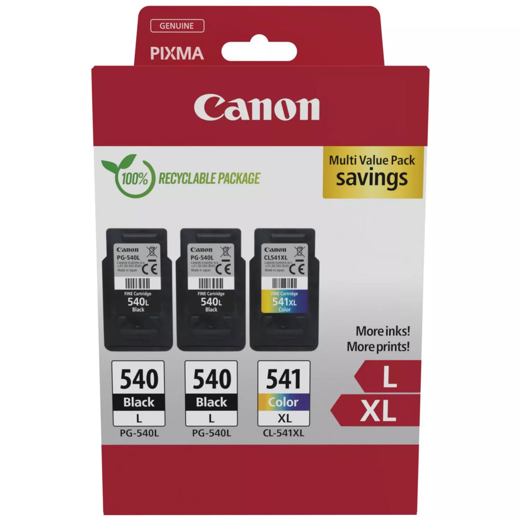 Canon 5224B017 Cartouches d'Encre Originales, Noir, Cyan, Magenta, Jaune, Pack de 2