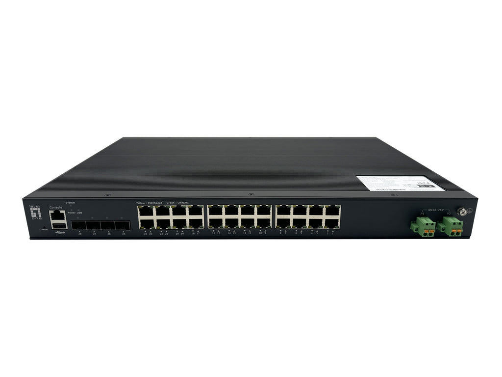 LevelOne IXP-2871 Commutateur Réseau Géré L2+ Gigabit Ethernet PoE Noir