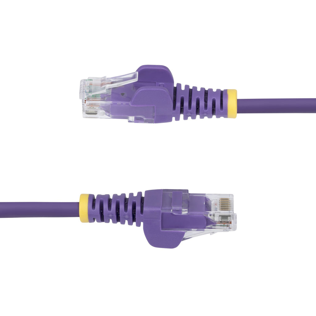 StarTech.com Câble Ethernet CAT6 Violet Fin de 1m, Sans Accroc, 100W PoE, UTP, LSZH, Fil de Cuivre Pur 28AWG, Cordon Patch Réseau RJ45 avec Serre-Câble, Contrôlé Fluke