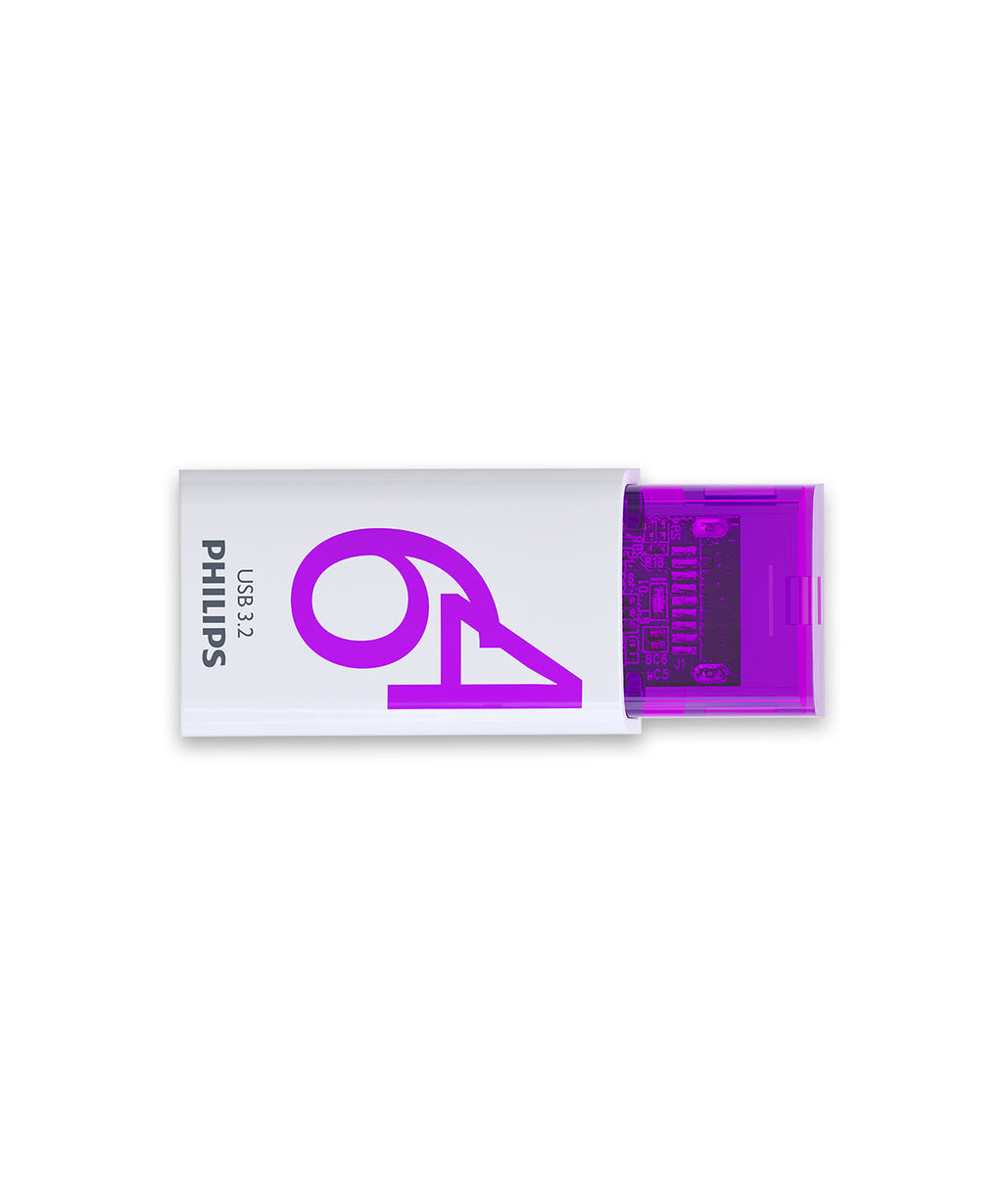 Philips Click lecteur USB flash 64 Go USB Type-C 3.2 Gen 1 (3.1 Gen 1) Violet, Blanc