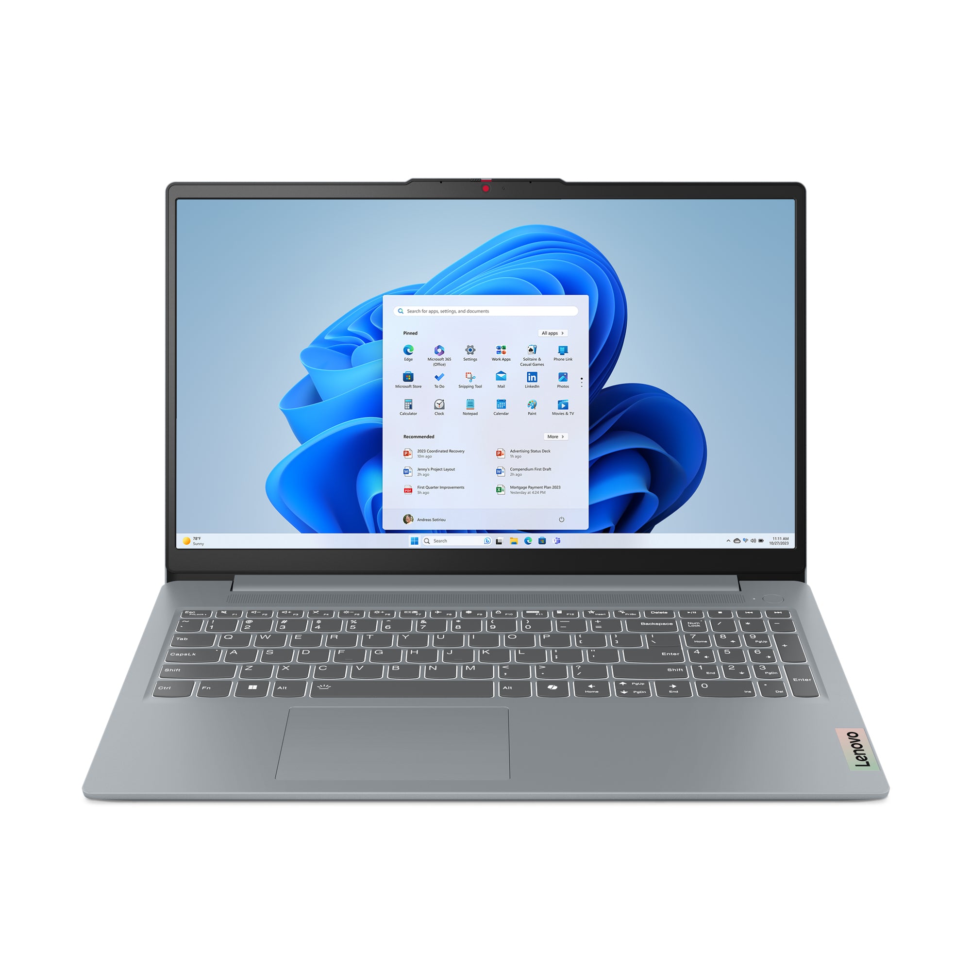 Lenovo IdeaPad Slim 3 15IRU9 Intel Core 5 120U Ordinateur portable 39,6 cm (15.6") Full HD 8 Go DDR5-SDRAM 256 Go SSD Wi-Fi 6 (802.11ax) Windows 11 Home Anglais américain Gris