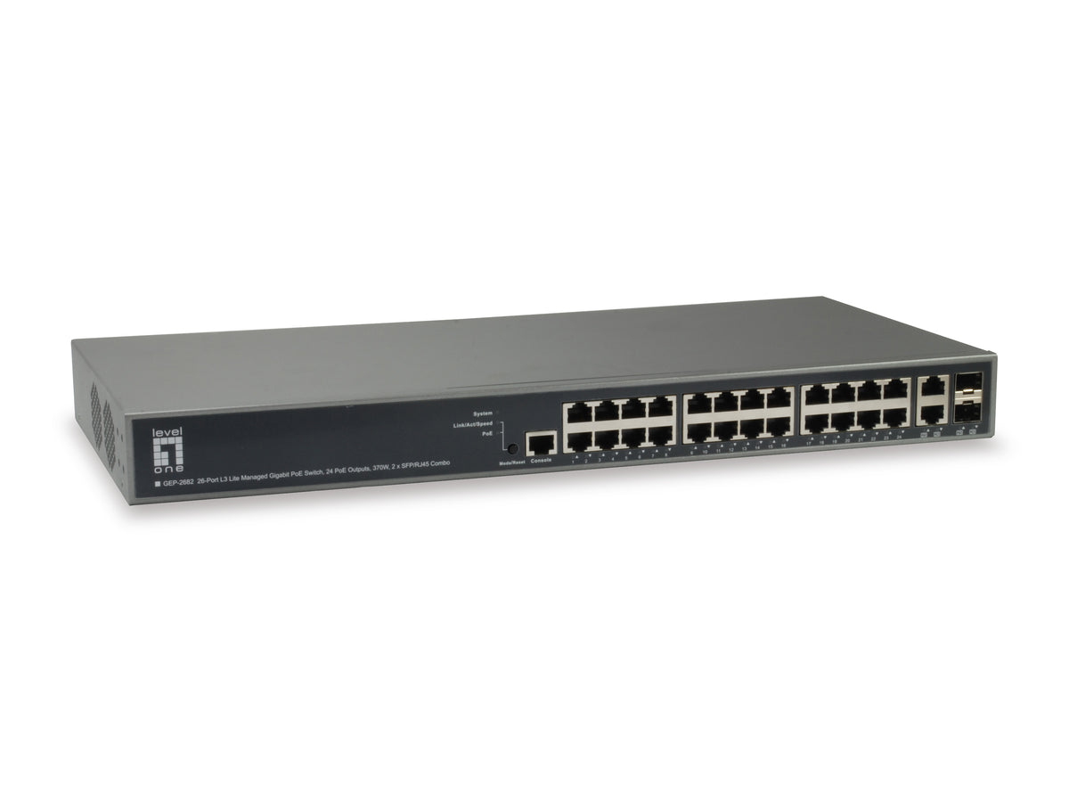 LevelOne GEP-2682 Commutateur Réseau Géré L3 Gigabit Ethernet PoE