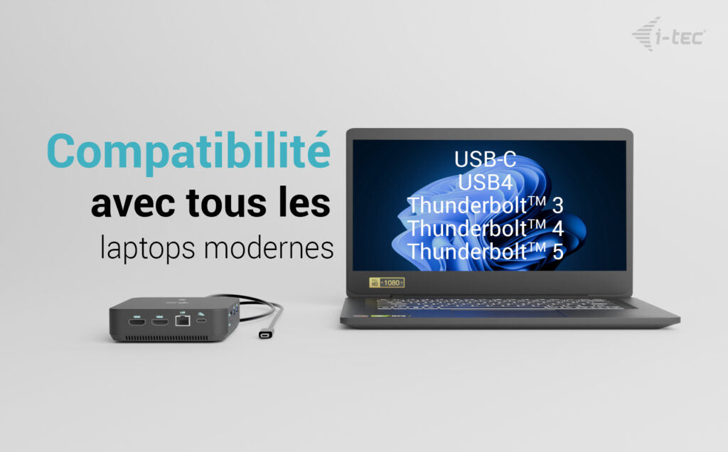i-tec Station d'accueil USB-C DP Dual HDMI Power Delivery 100W, USB 3.2 Gen 2, Noir