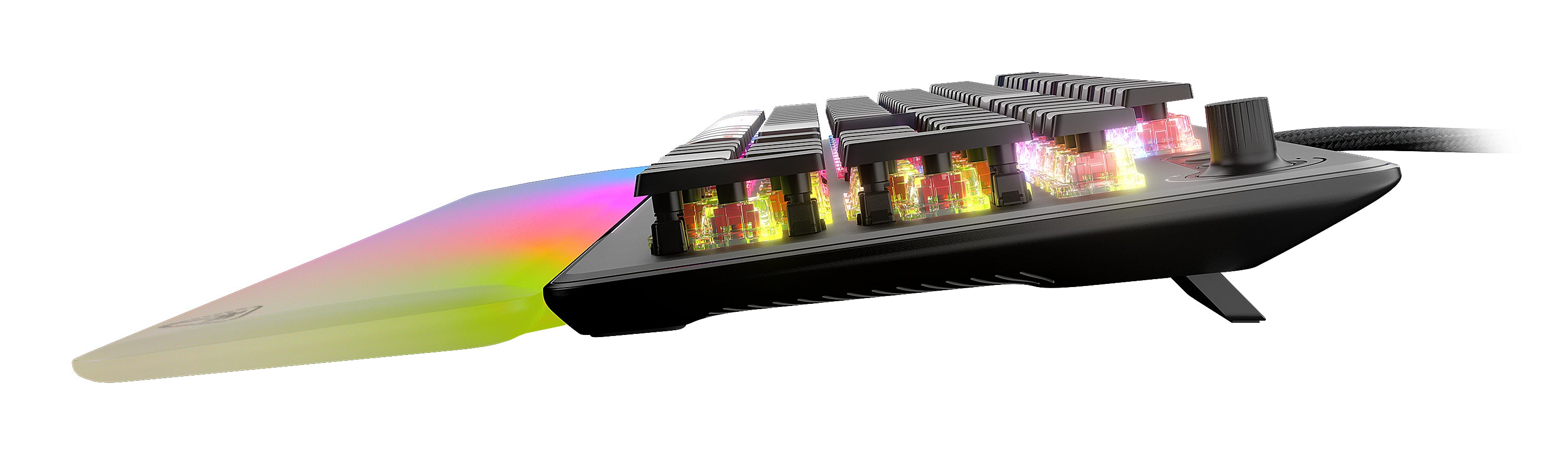 Turtle Beach Vulcan II Max - Clavier gaming PC optique et mécanique, touches rétro-éclairées RGB personnalisables et repose-poignet, Smart Keys, interrupteurs Titan II linéaires et fluides, plaque en aluminium, durabilité 200 millions de frappes - No