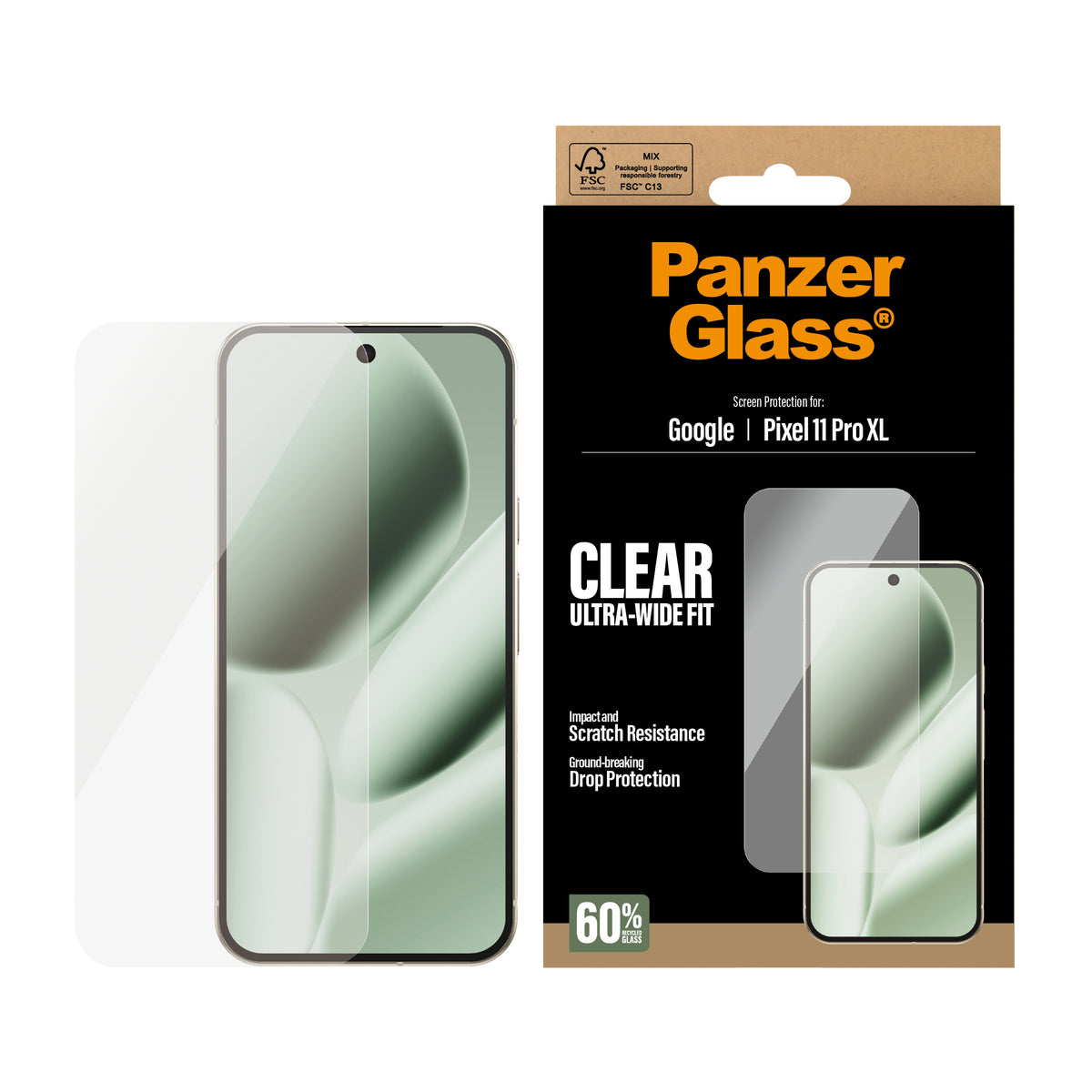 PanzerGlass ® Screen Protector Google Pixel 11 Pro XL | Ultra-Wide Fit Protection d'écran transparent 1 pièce(s)