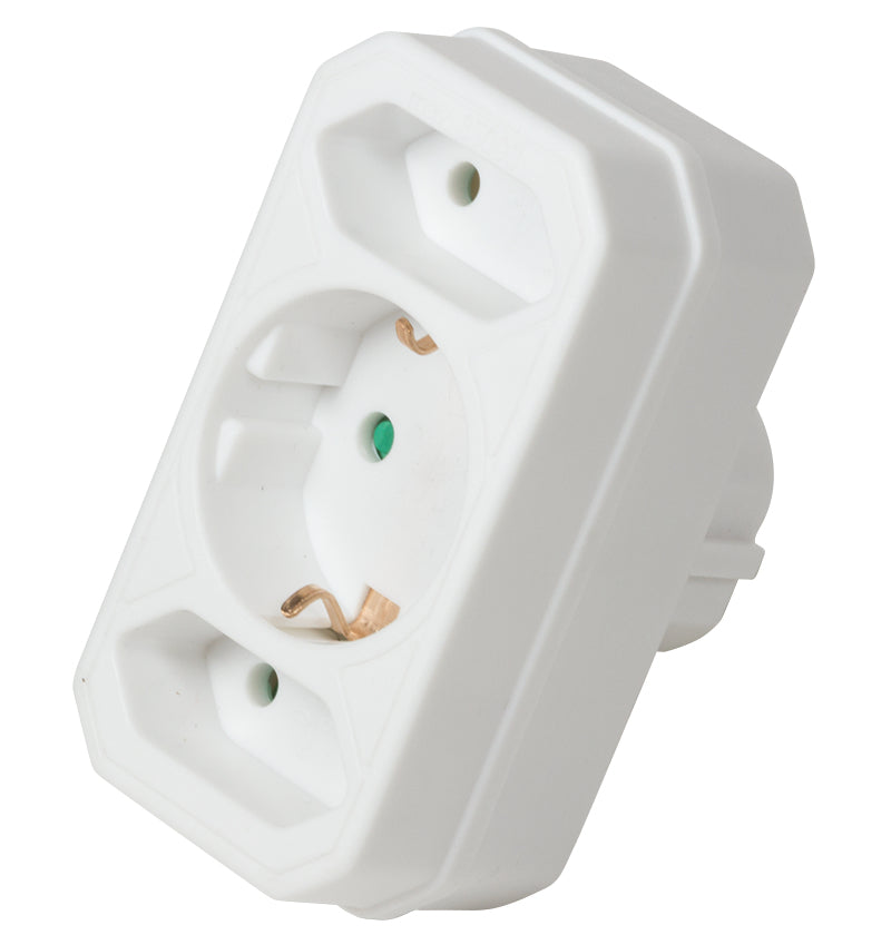 LogiLink LPS221 adaptateur prise d'alimentation Type F Type C (Europlug)+Type F Blanc