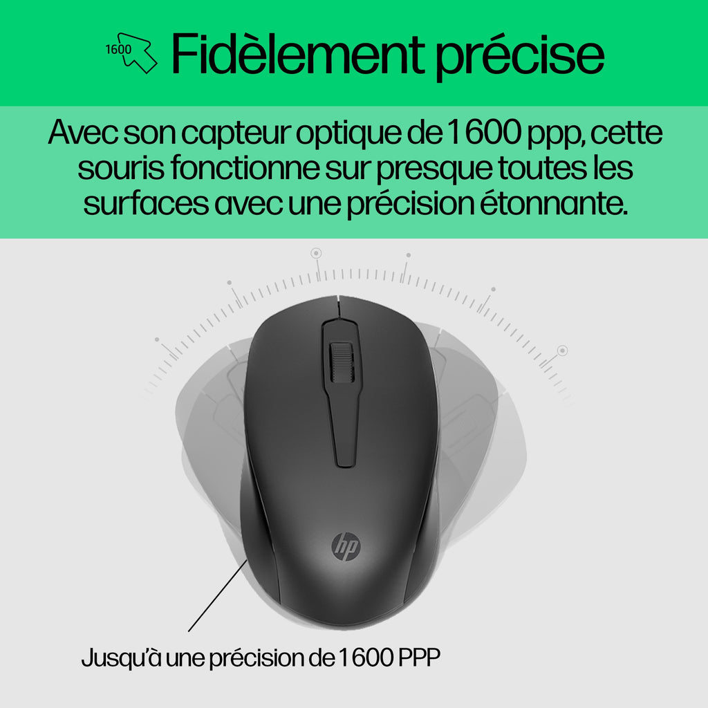 HP Ensemble Clavier et Souris Sans Fil 330, Noir, Disposition QWERTY Anglais