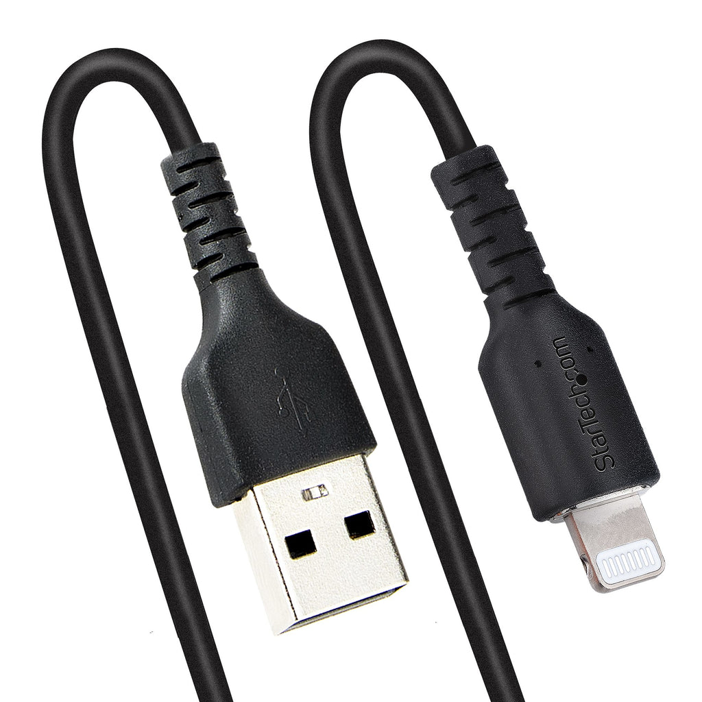 StarTech.com Câble USB vers Lightning 1m Certifié MFi, Noir, Gaine TPE et Fibre Aramide