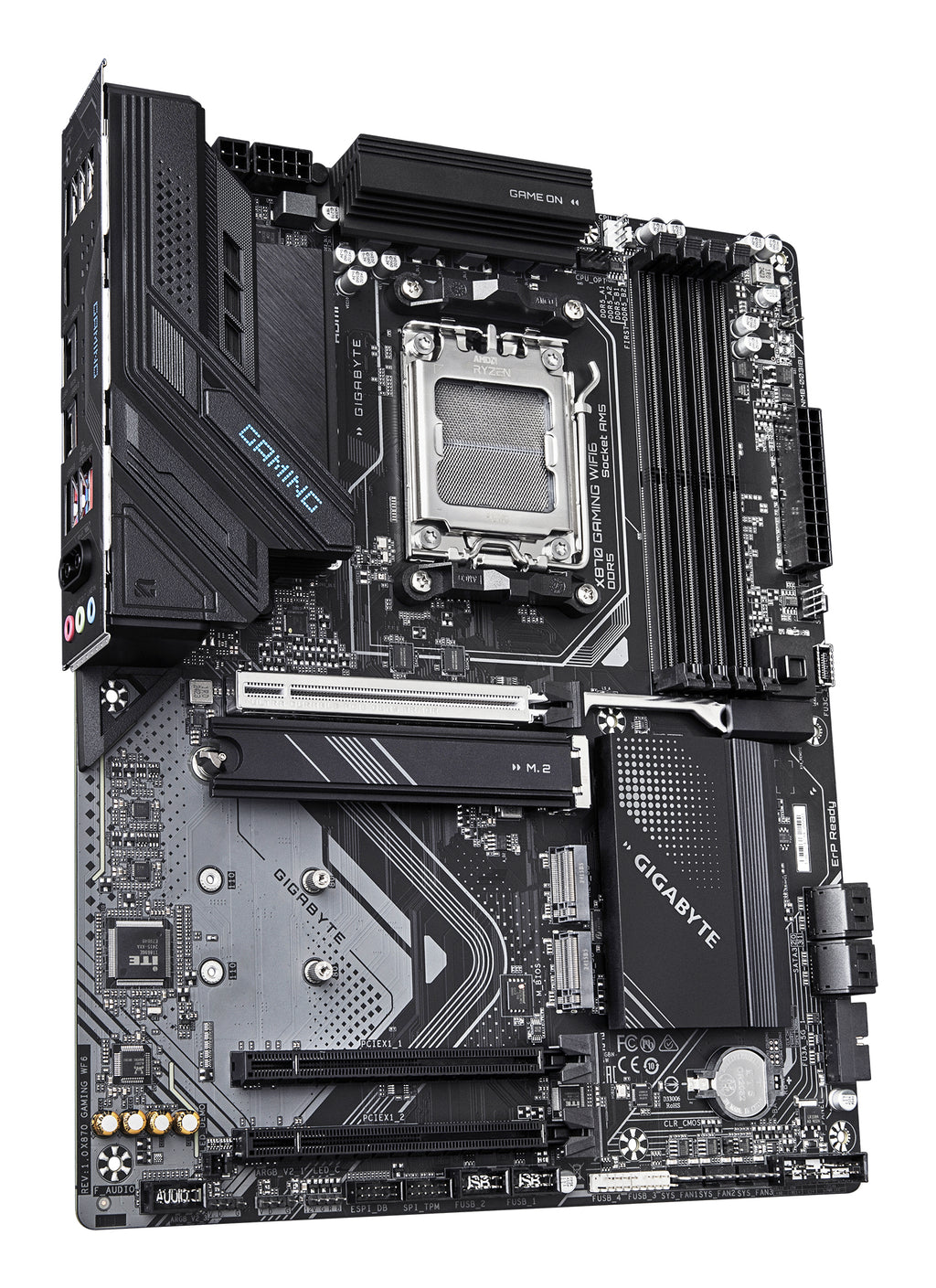 GIGABYTE X870 GAMING WIFI6 Carte Mère - Prend en charge les processeurs AMD Ryzen 9000, 8+2+2 phases VRM, jusqu'à 8000MHz DDR5 (OC), 1xPCIe 5.0 + 2xPCIe 4.0, Wi-Fi 6, LAN 2,5GbE, USB 4