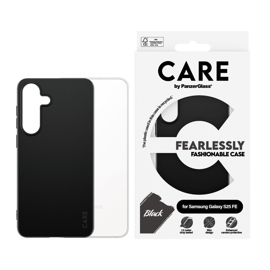 PanzerGlass CARE™ by ® TPU Case Black Samsung Galaxy S25 FE 5G coque de protection pour téléphones portables Housse Noir