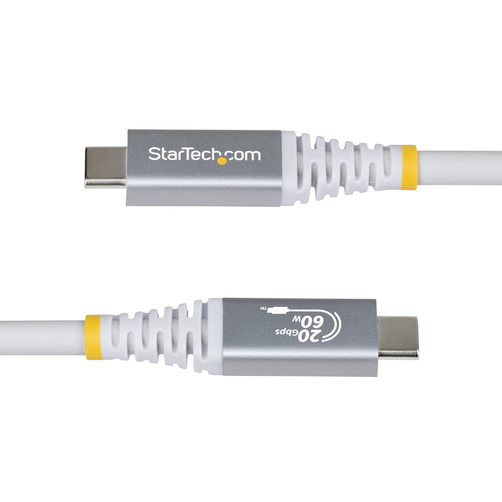 StarTech.com Câble USB4 USB-C 3m, 20 Gbit/s, 60W PD, 4K 120Hz DP 1.4, Blanc