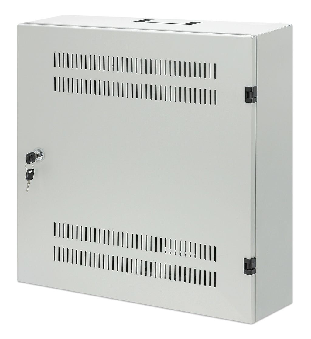 Intellinet Coffret mural 19" extra-plat avec rails 4U horizontaux et 2U verticaux, profondeur 170 mm, idéal AV/multimédia/surveillance, assemblé, gris RAL 7035