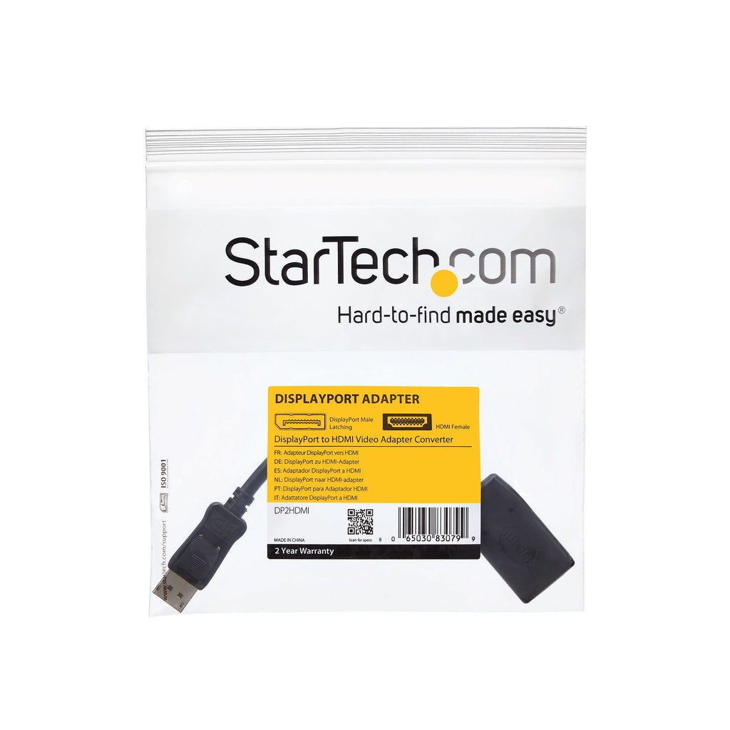 StarTech.com Adaptateur DisplayPort vers HDMI, Convertisseur Vidéo 1080p, Certifié VESA, Connecteur DP à Verrouillage