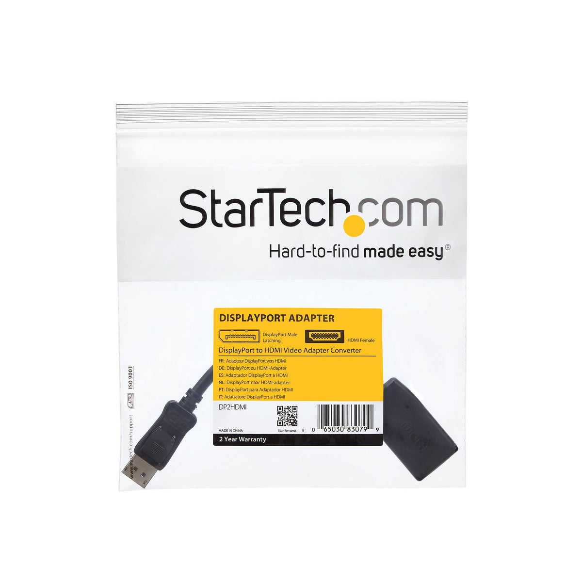 StarTech.com Adaptateur DisplayPort vers HDMI, Convertisseur Vidéo 1080p, Certifié VESA, Connecteur DP à Verrouillage