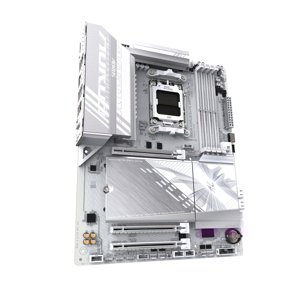 GIGABYTE B850 AORUS ELITE WIFI7 ICE Carte Mère - AMD Ryzen 9000 Series CPUs, VRM numérique 14+2+2 phases, jusqu'à 8200MHz DDR5 (OC), 1xPCIe 5.0 + 2xPCIe 4.0 M.2, LAN 2,5, WIFI 7, USB 3.2 Gen 2x2
