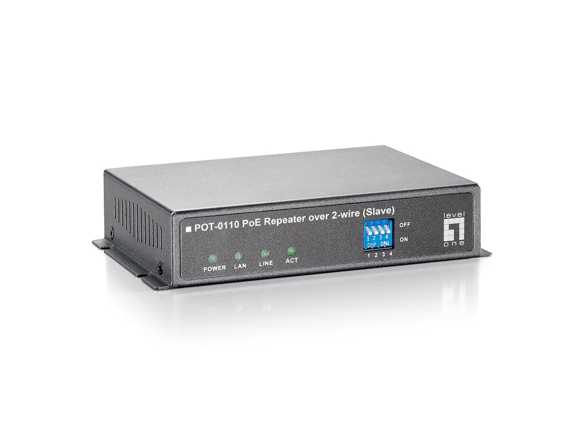 Prolongateur et Répéteur Réseau POT-0110, Extension Ethernet Longue Portée PoE, Noir