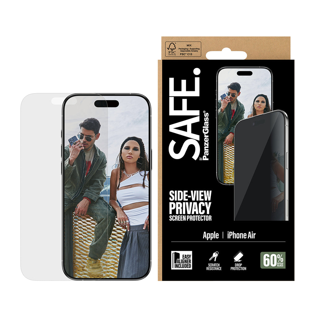 PanzerGlass SAFE. by ® 2-Way Privacy Screen Protector iPhone Air | Ultra-Wide Fit w. EasyAligner Protection d'écran transparent Apple 1 pièce(s)
