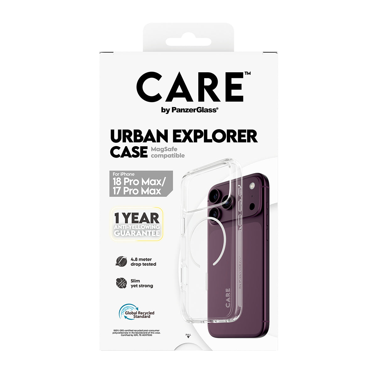 PanzerGlass CARE™ by ® Urban Explorer Case Transparent w. White Magsafe iPhone 2026 Pro Max | 17 Pro Max coque de protec