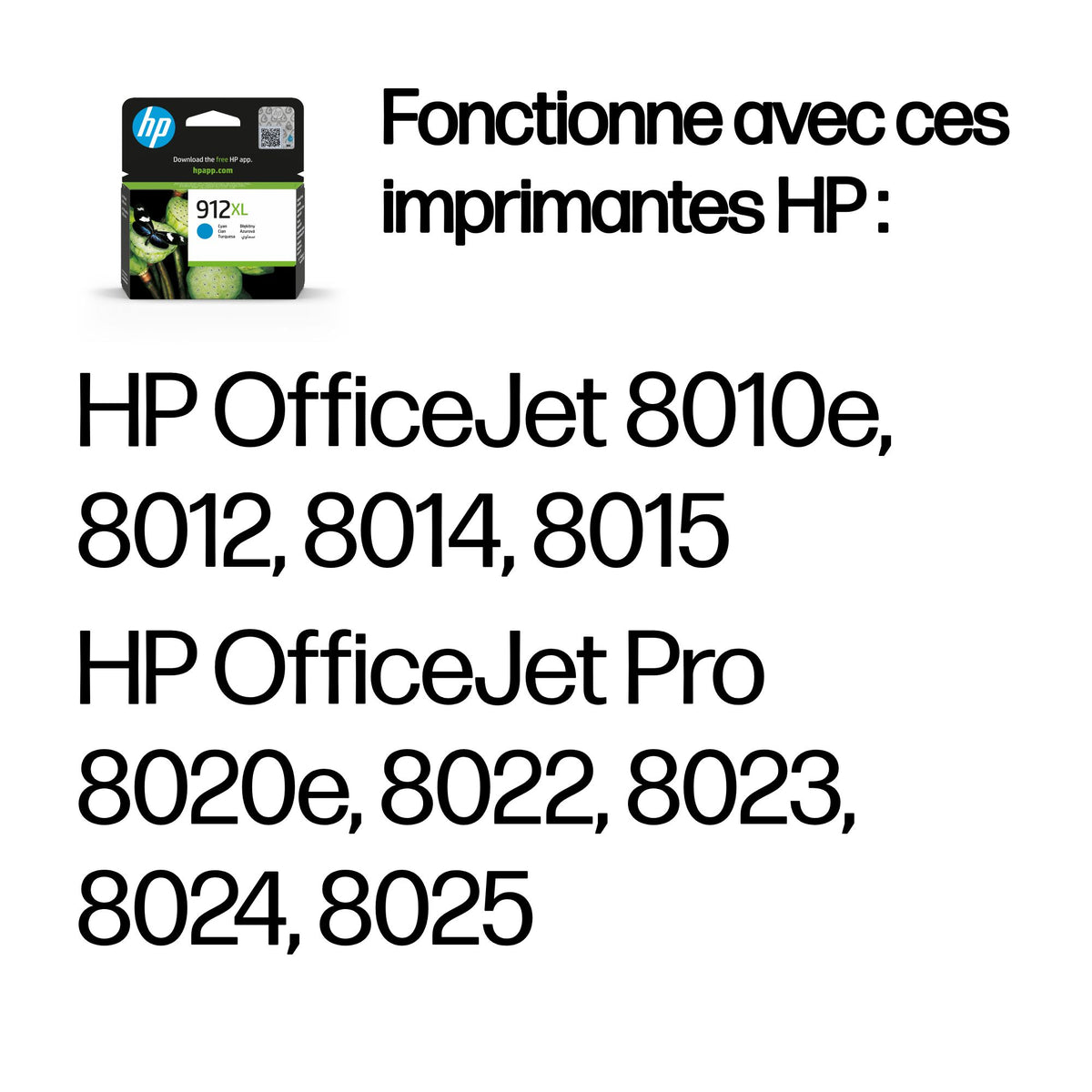 HP 912XL Cartouche d'encre cyan authentique, grande capacité - vue 2