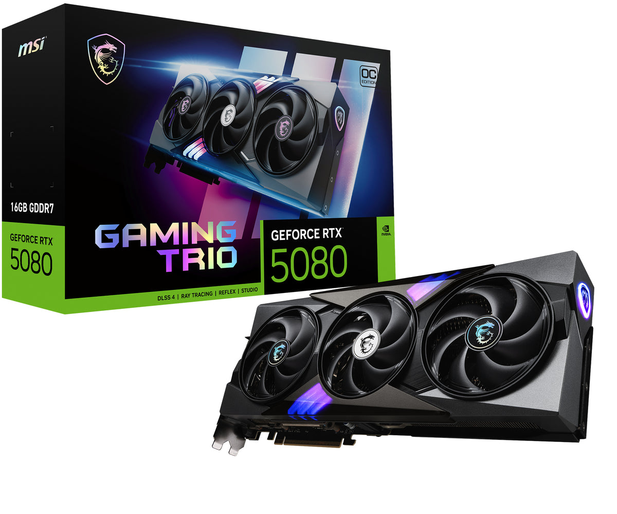 MSI GAMING GEFORCE RTX 5080 16G TRIO OC carte graphique NVIDIA 16 Go GDDR7