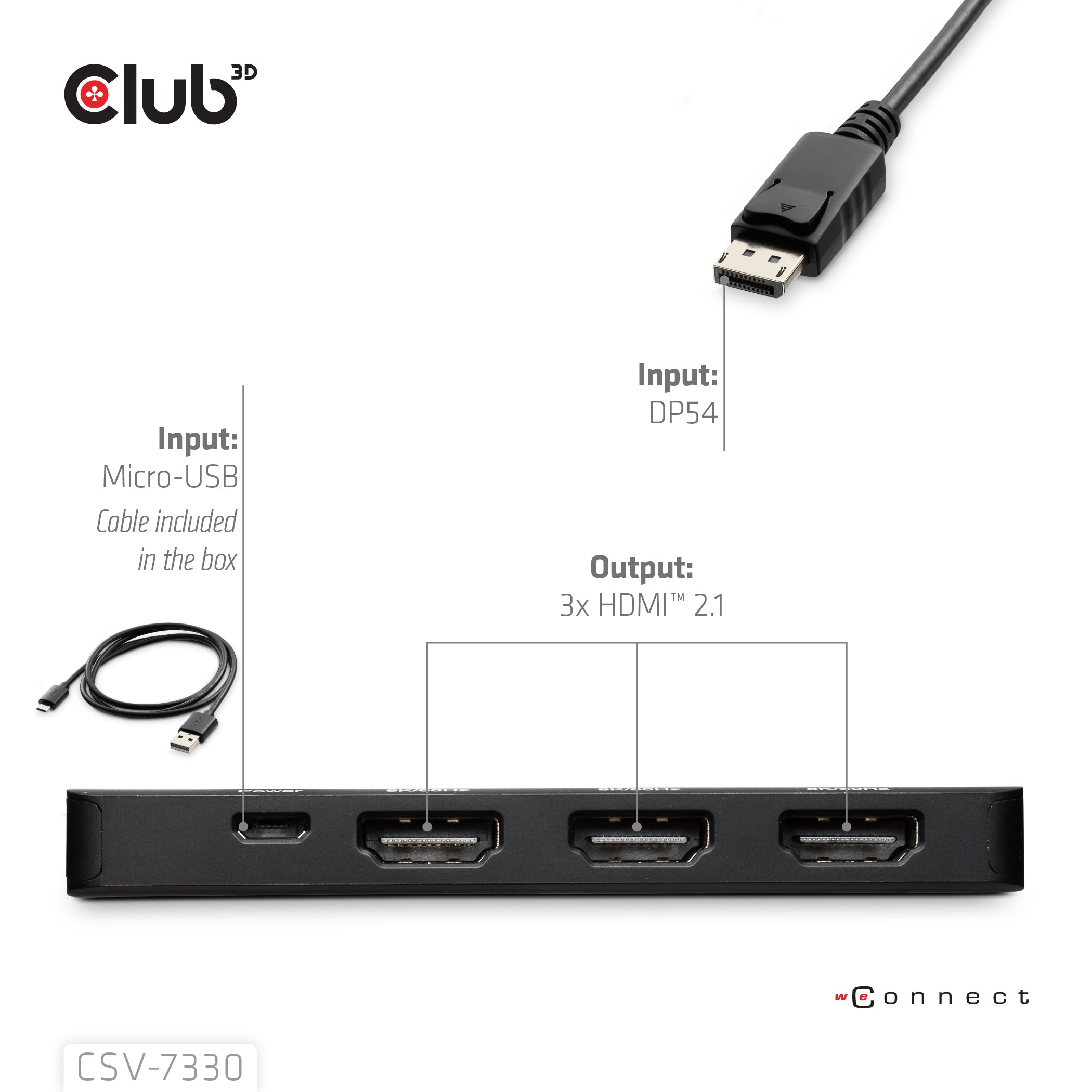 CLUB3D CSV-7330 station d'accueil DisplayPort Noir