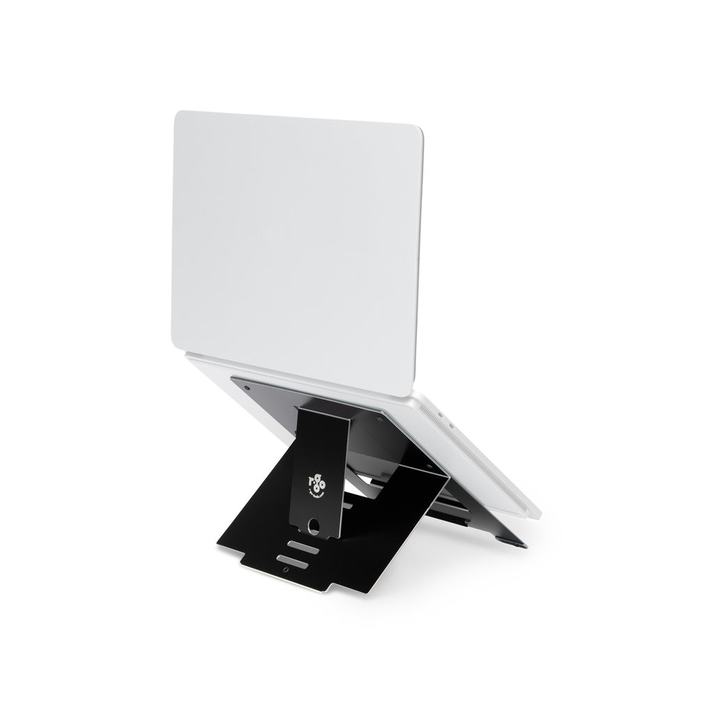 R-Go Tools Support pour ordinateur portable R-Go Riser, pliable, ergonomique et réglable, aluminium Hylite, noir