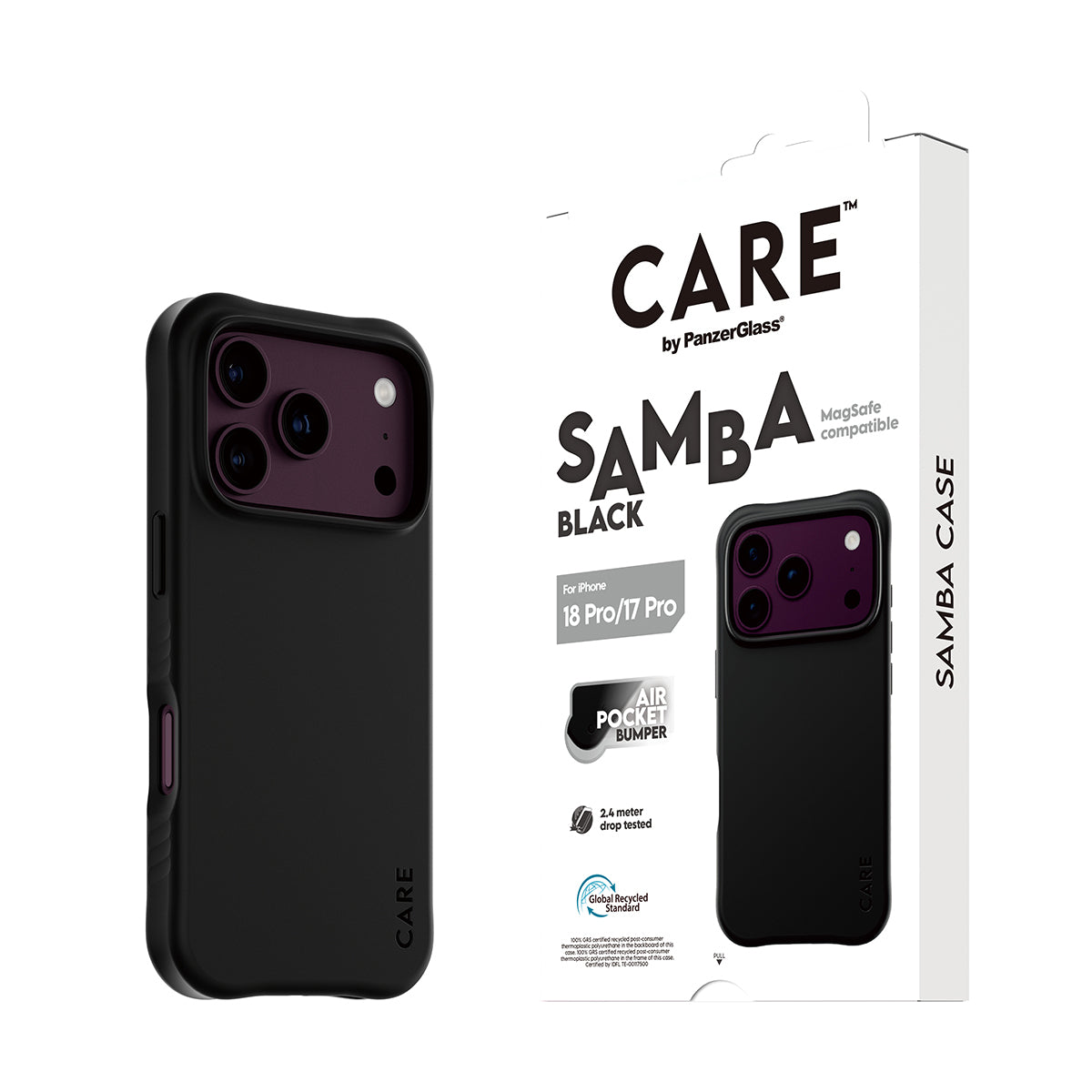 PanzerGlass CARE™ by ® Samba Case Black w. MagSafe iPhone 2026 Pro | 17 Pro coque de protection pour téléphones portable