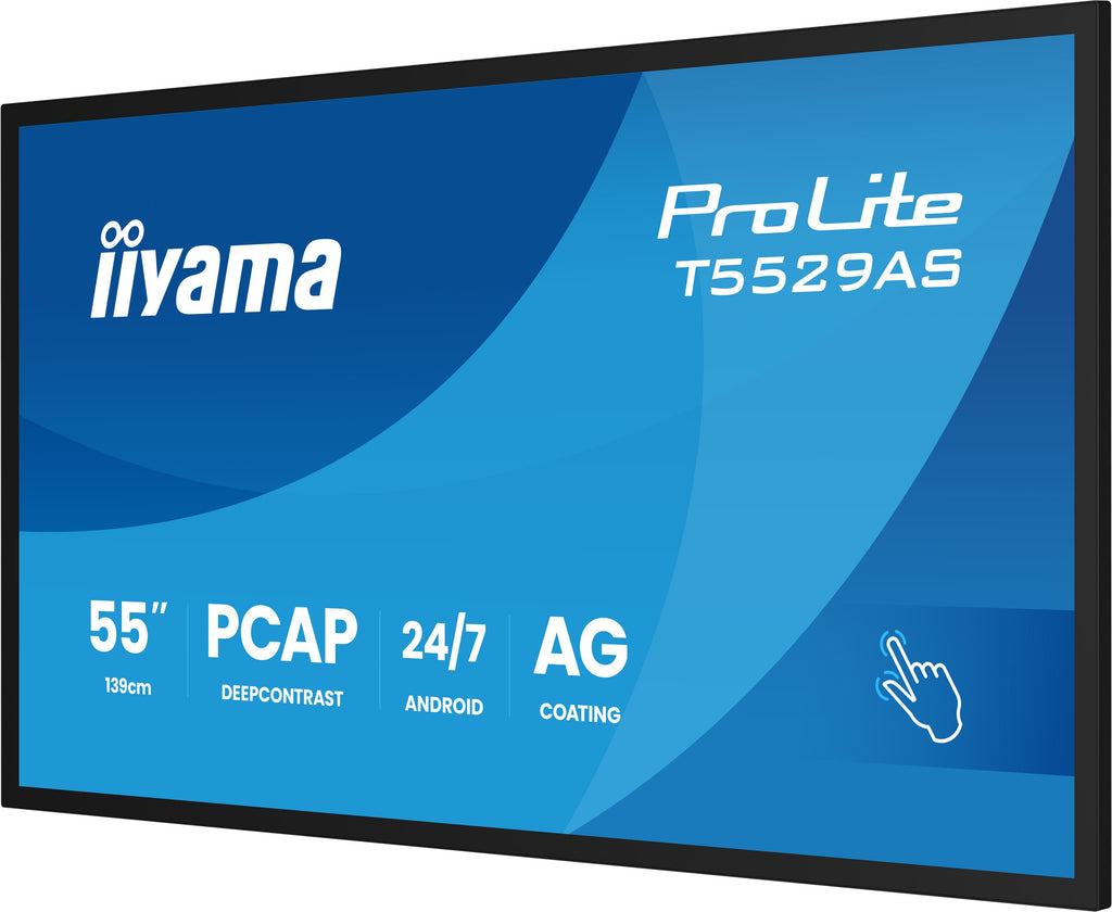 iiyama T5529AS-B1AG Écran d'affichage dynamique En forme de kiosk 138,7 cm (54.6") LED Wifi 450 cd/m² 4K Ultra HD Noir Écran tactile Intégré dans le processeur Android 24/7 - vue 8