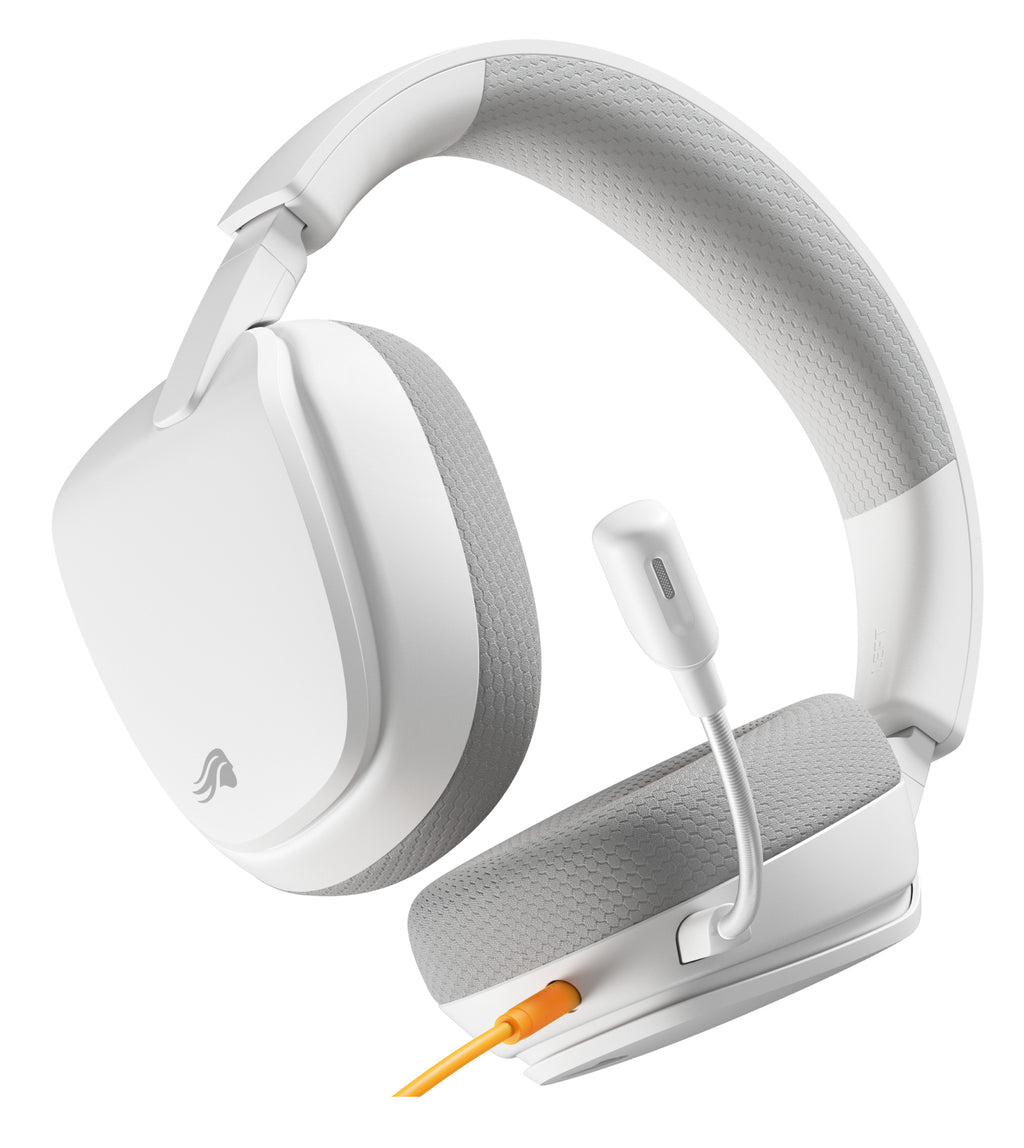 Glorious Gaming Glorious GHS Eternal - Casque gaming stéréo pour PC, PS5, PS4, Xbox, Switch. Transducteurs inclinés sur mesures, micro détachable 3,5 mm haute-clarté ajustable. Résistant, confort longue durée. Blanc