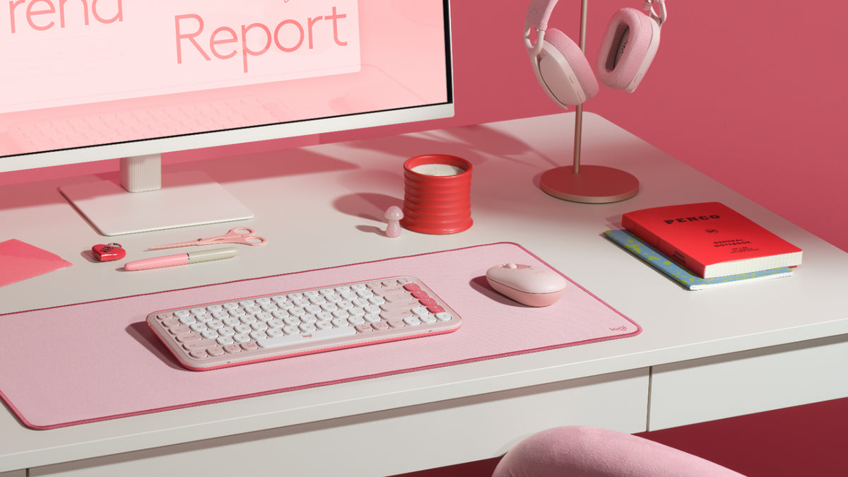 Logitech POP med Emoji knap Optisk trådløs mus Pink