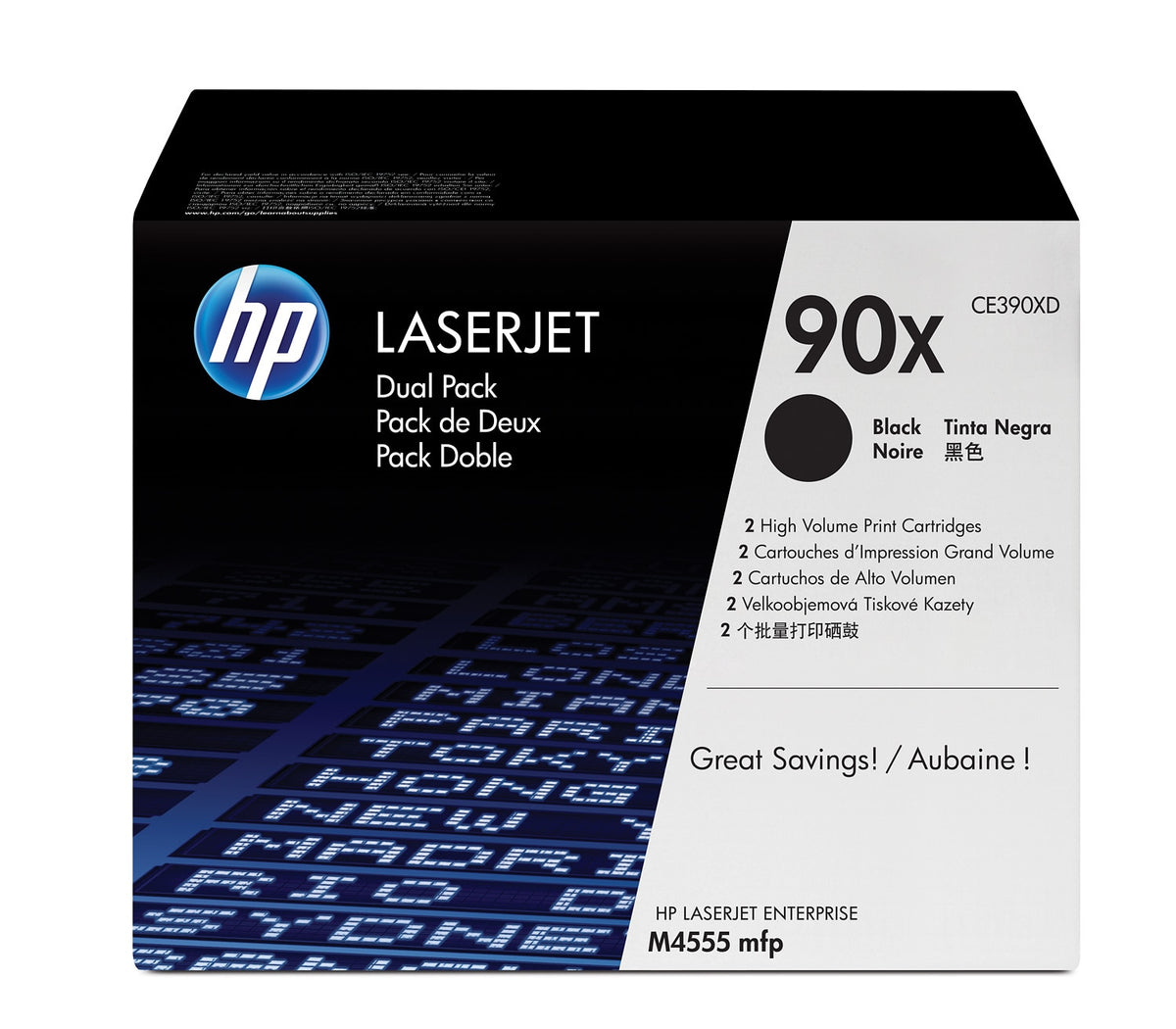 HP 90X Pack de 2 Toners LaserJet Noir Grande Capacité Authentiques