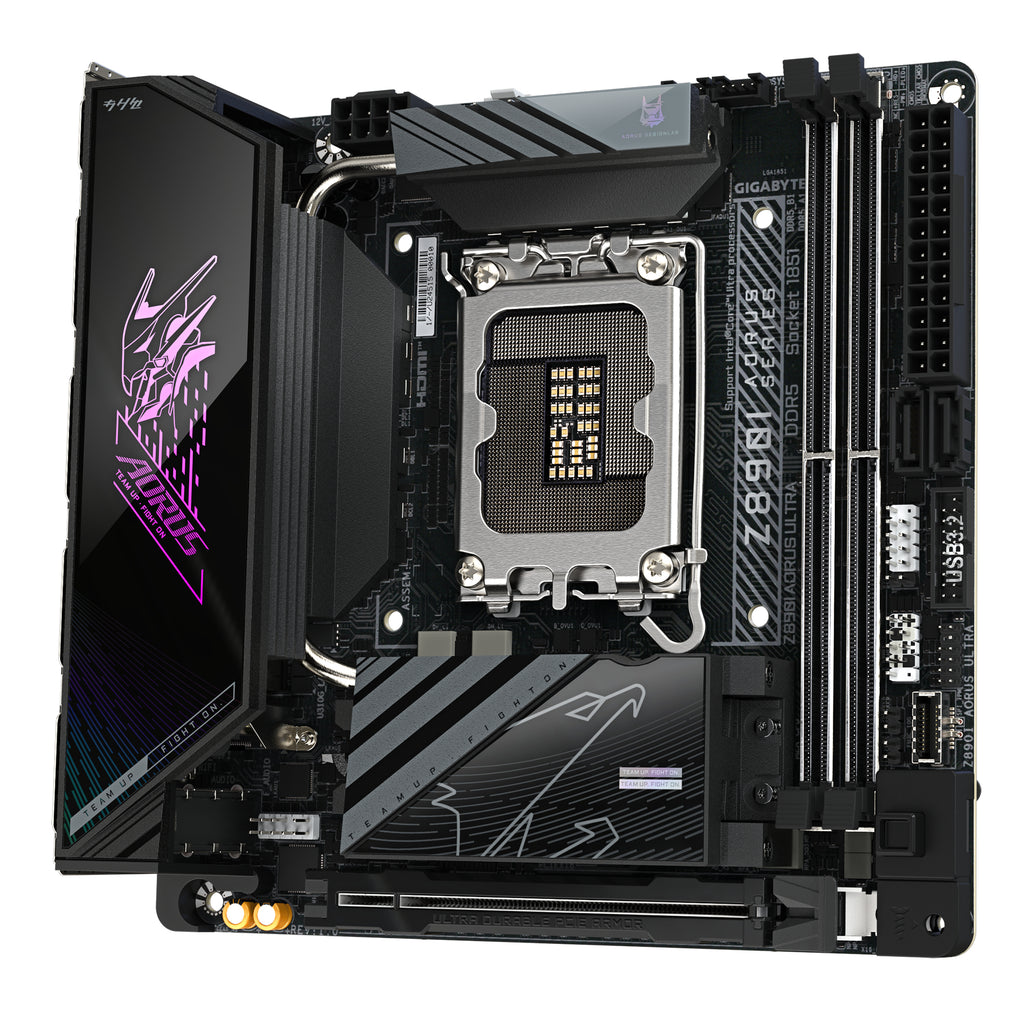 GIGABYTE Carte mère Z890I AORUS ULTRA - Prend en charge les processeurs Intel Core Ultra (Série 2), VRM à 8+1+2 phases, jusqu'à 8800MHz DDR5 (OC), 1xPCIe 5.0 + 1xPCIe 4.0, Wi-Fi 7, LAN 2.5GbE, Thunderbolt 4
