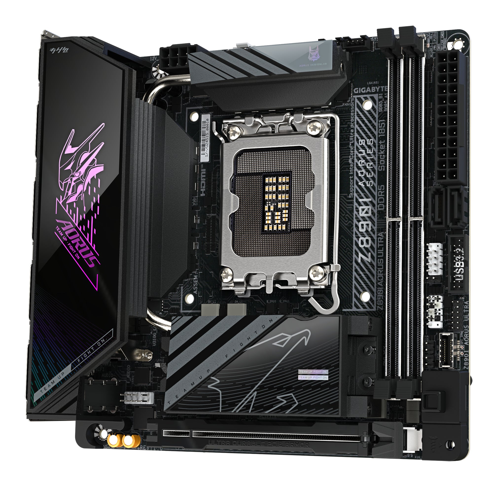 GIGABYTE Carte mère Z890I AORUS ULTRA - Prend en charge les processeurs Intel Core Ultra (Série 2), VRM à 8+1+2 phases, jusqu'à 8800MHz DDR5 (OC), 1xPCIe 5.0 + 1xPCIe 4.0, Wi-Fi 7, LAN 2.5GbE, Thunderbolt 4