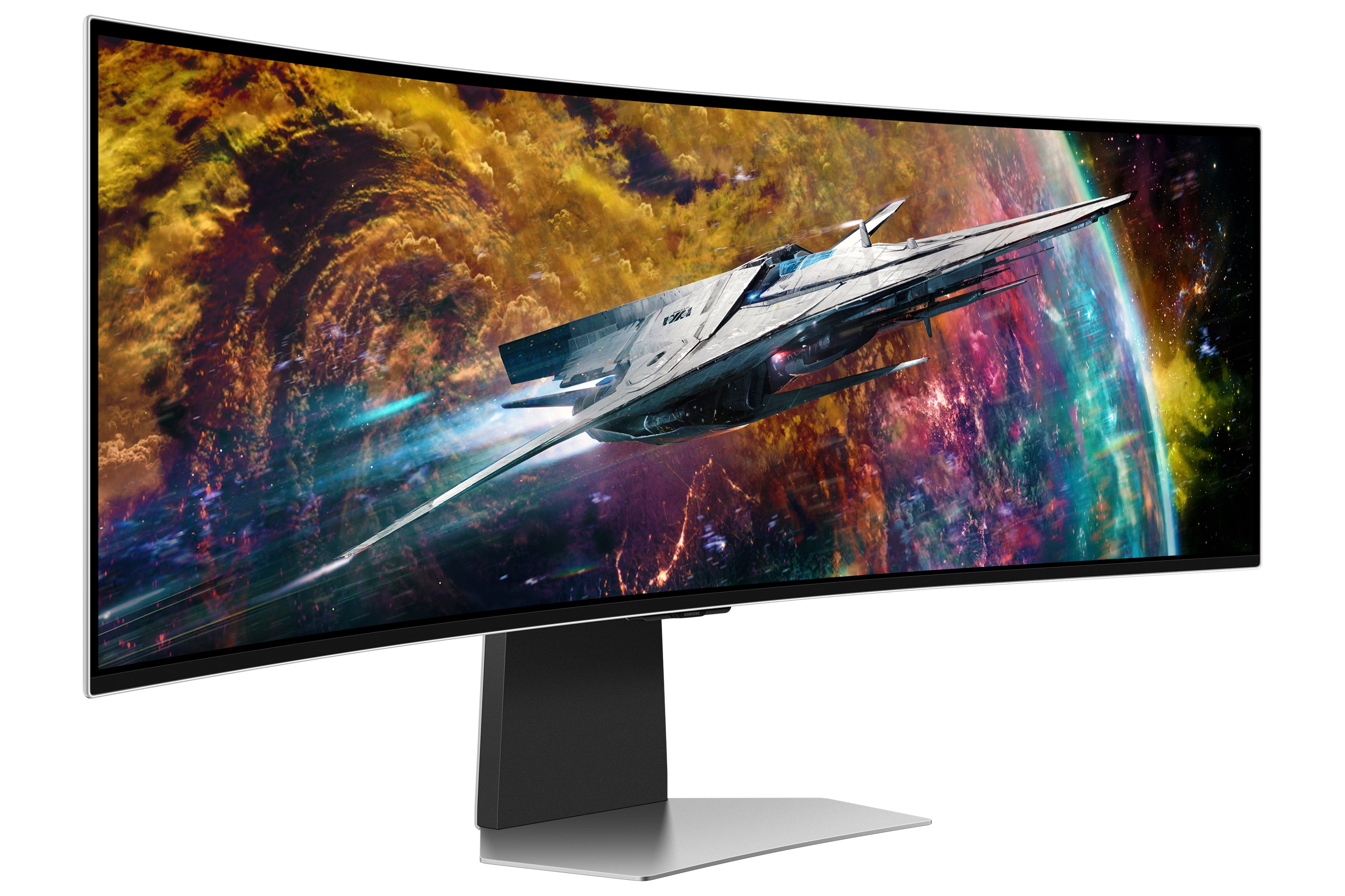 Samsung Samsung G95SC écran plat de PC 124,5 cm (49") 5120 x 1440 pixels Dual QHD OLED Argent