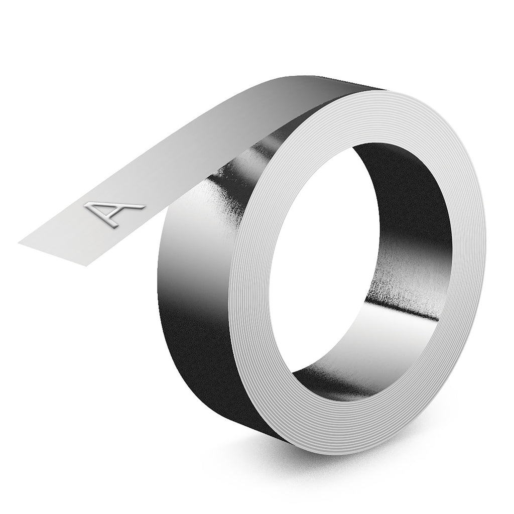 DYMO Ruban aluminium non adhésif à embosser | 12 mm x 4,8 m | Compatible avec l'embosseuse Rhino M1011 | Résistant aux intempéries | Idéal pour le bricolage et la construction | Fabriqué en Europe