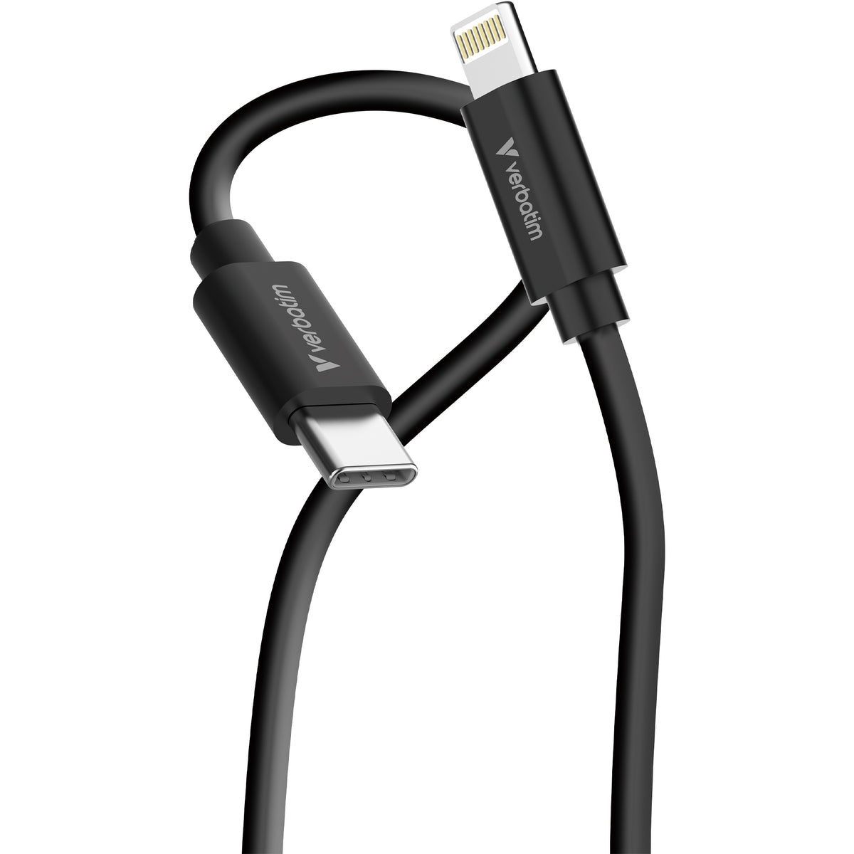 Verbatim 32392 Câble Lightning vers USB-C 1 m, Blanc et Noir