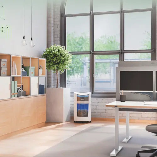 Leitz IQ OptiMax Autofeed Office 300 P5 destructeur de papier Découpage par micro-broyage 55 dB 22,5 cm Blanc - vue 5