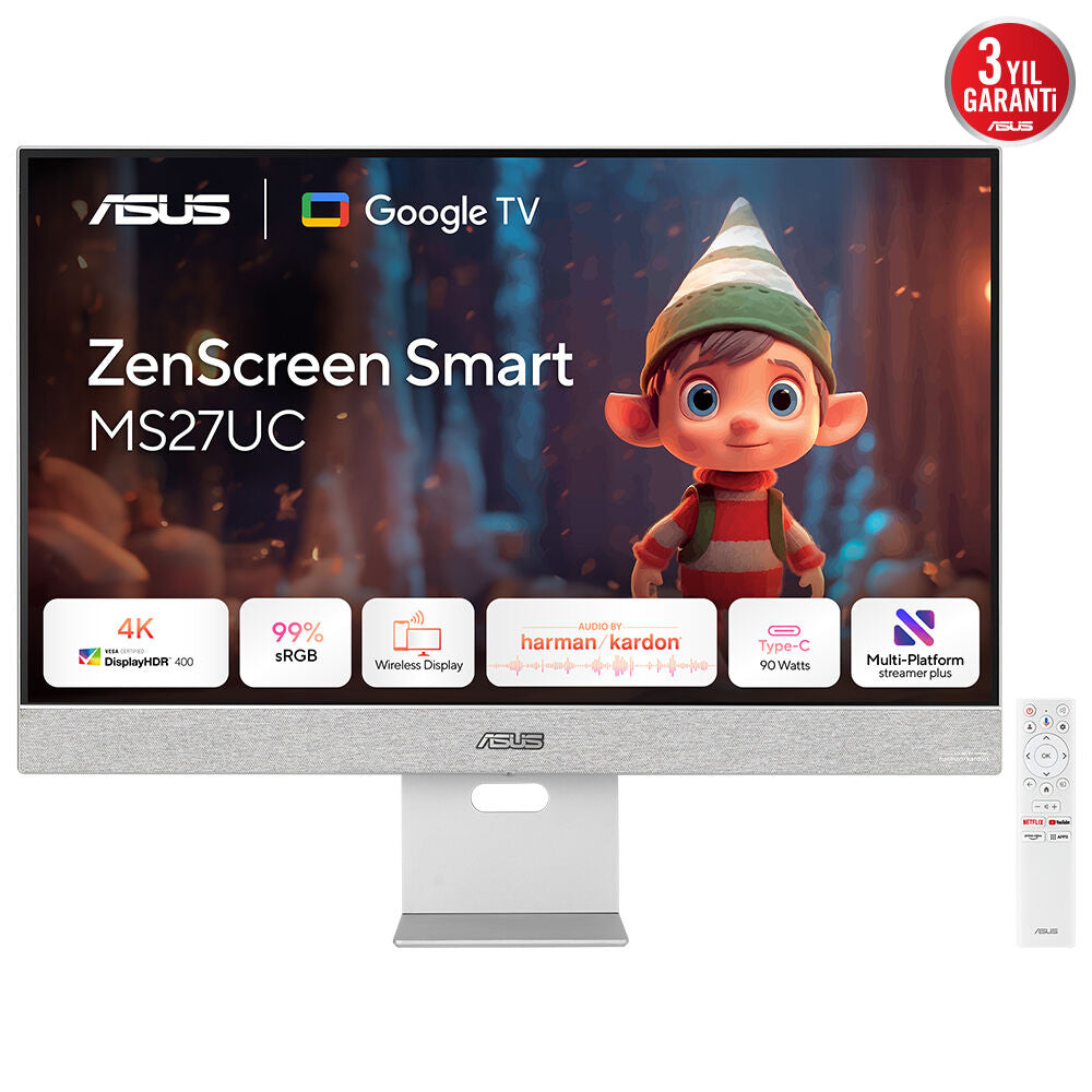 ASUS ZenScreen Smart Monitor MS27UC écran plat de PC 68,6 cm (27") 3840 x 2160 pixels 4K Ultra HD LCD Gris