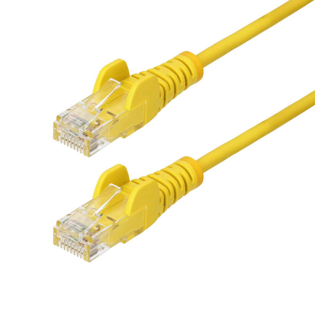 StarTech.com Câble Ethernet CAT6 Jaune Fin de 3m, Sans Accroc, 100W PoE, UTP, LSZH, Fil de Cuivre Pur 28AWG, Cordon Patch Réseau RJ45 avec Serre-Câble, Contrôlé Fluke