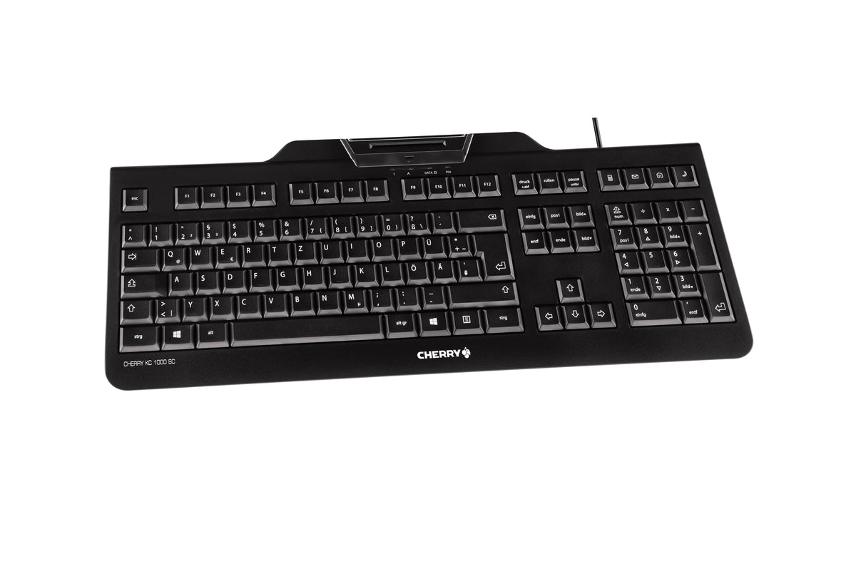 Cherry KC 1000 SC Clavier Filaire avec Lecteur de Cartes à Puce, USB, AZERTY, Noir