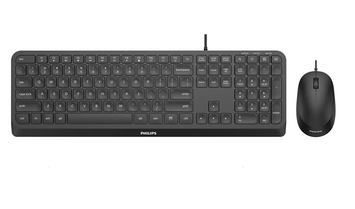 Philips 2000 series SPT6207B/00 clavier Souris incluse Maison USB Anglais américain Noir