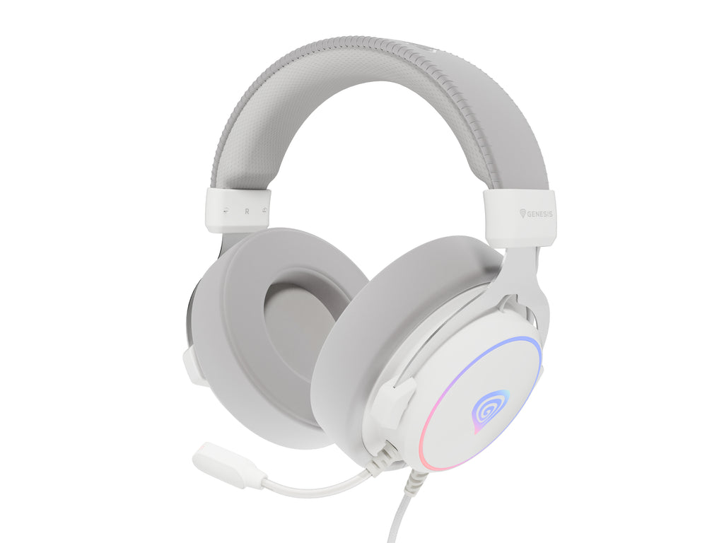 GENESIS Neon 764 Casque Avec fil Arceau Gaming USB Type-A Blanc